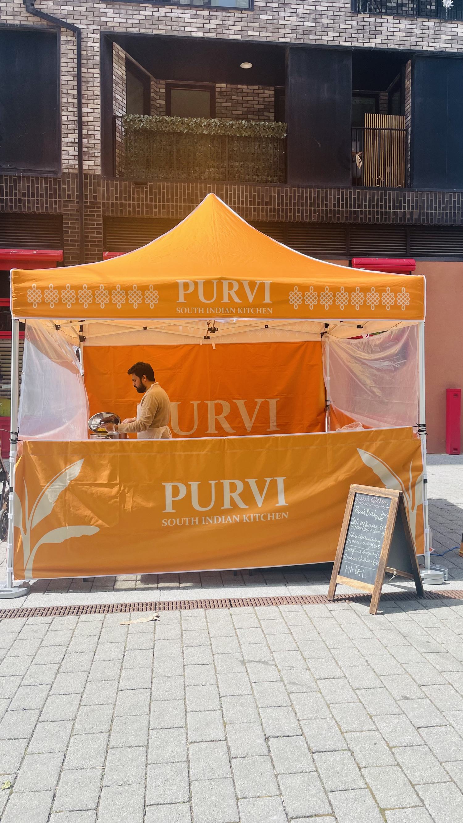 The Purvi South Indian Kitchen stall in Canary Wharf
